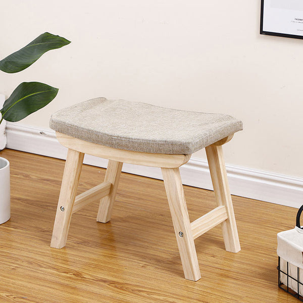 prezzo Sgabello in Tessuto e Legno di Pino 48x33x42 cm Fumer James Grigio