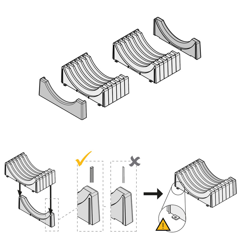 Organizer per Piatti 13 Posti 35x27 cm in Plastica Emuca Grigio