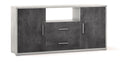 Madia 2 Ante 2 Cassetti 174x84x41 cm Ossido Bianco/Ossido Nero