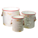 Set 3 Ceste Tonde in Metallo Christmas 33x30x33cm Rosso