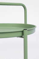 Tavolino da Esterno Carrello con Ruote Ø44,5x70h cm in Acciaio Austin Twin Leaf 