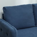 Divano 2 Posti con Cuscini Sfoderabili e Molle a S 136x75x84 cm in Velluto Blu  