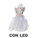 Puntale led tessuto bambolina argento cm 6x14xh30