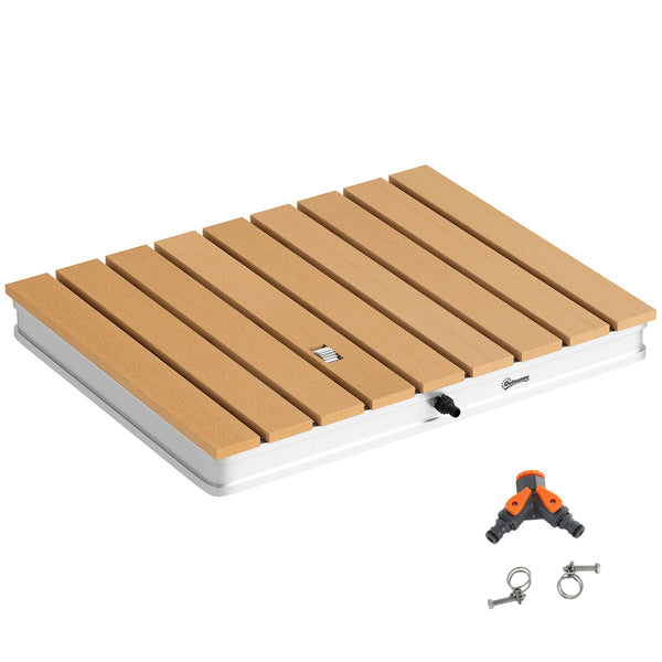 acquista Doccia da Giardino Portatile 70x55 cm Getti d'Acqua Regolabili fino a 4 m in Polistirene Effetto Legno