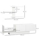 Mobile TV con Armadietto e Mensola a Muro  150x31,5x40 cm in Legno Bianco