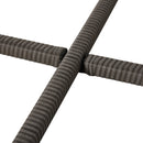 Set Tavolo e 4 Sedie da giardino in Rattan Sintetico e Acciaio con 4 Poggiapiedi Grigio 
