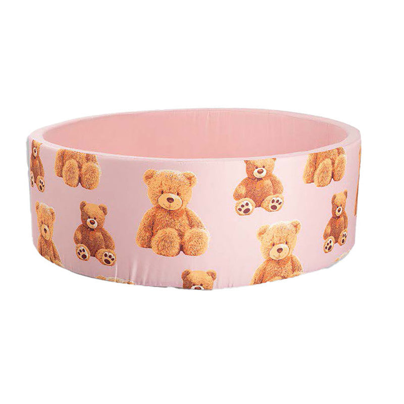 Piscina per Palline per Bambini Ø83x30 cm in Cotone Teddy Rosa 