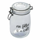 Barattolo con Scritta Ø10,8x17,3 cm in Vetro con Chiusura in Metallo VdE Tivoli 1996