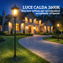 Set 2 Lampioni Solari da Giardino Ø235x186 cm Lampada 2 Modalità 50-100 LM in Acciaio Inox Nero      