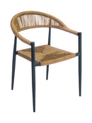Sedia  da Giardino 56x78x59 cm Milano con Corda Sintetica e Allumino Antracite e Paglia