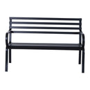 Panca da Giardino 2 Posti in Metallo 127x62x82 cm  Nero