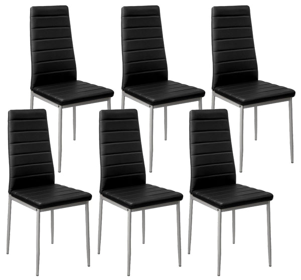 Set 6 Sedie 42x40x82 cm in Similpelle Nero acquista