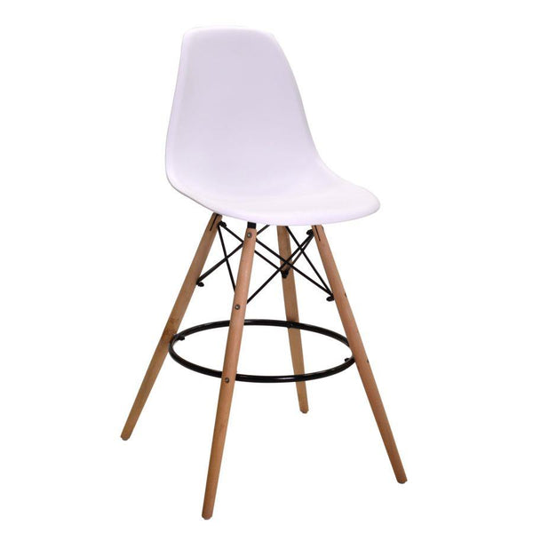 Sgabello Bar 54x54xh108 cm in Resina Gambe in Legno Bianco acquista