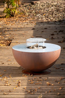 Barbecue a Legna Ø80x42 cm Tulipano in Acciaio Effetto Ruggine