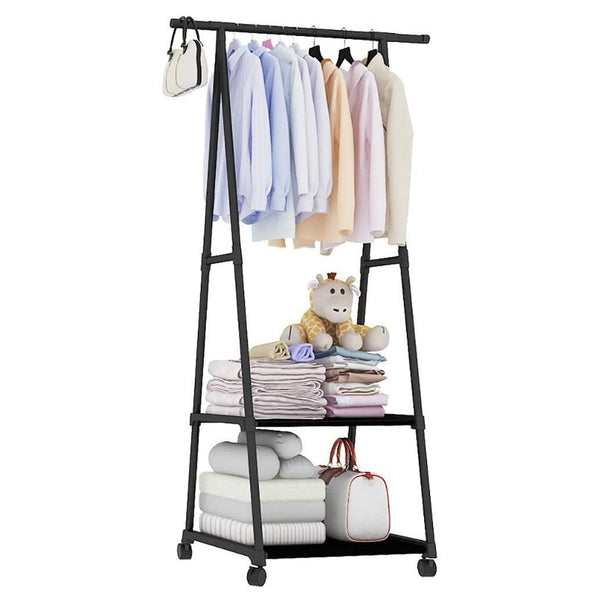 Appendiabiti da Terra con Scarpiera Portaoggetti in Acciaio con  Ruote prezzo