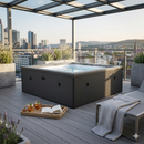 Piscina Spa Vasca Semi-Rigida 180x180x70 cm NetSpa Idaho 6 Posti in PVC Nero Carbone