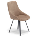 Set 2 sedie Imbottite 51x60x88 cm In Tessuto Suet  Asia Castagna