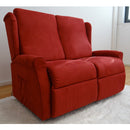 Divano Relax Camelia Doppia Seduta Alzapersona Lift 1 Motore in Microfibra Bordeaux