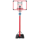 Canestro da Basket Esterno Altezza Allungabile 200-305 cm con Ruote in Metallo 