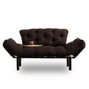 Divano letto Nitta marrone 190x70 cm braccioli reclinabili