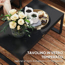 Set  3 Pezzi da Esterno con Divano Angolare 5 Posti Convertibile e Tavolino da Esterno Grigio e Nero   