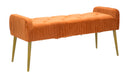 Panca Lady Ruggine 120x45x55 cm in Legno Spugna Metallo e Poliestere Ruggine e Oro