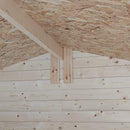 Casetta Box da Giardino per Attrezzi 248x248 cm con Porta Doppia Finestrata in Legno Naturale