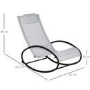 Sedia Sdraio Zero Gravity a Dondolo 105x62x88 cm in in Acciaio e Tessuto Grigio
