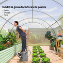 Serra a Tunnel 3,97x3x2 m con Porta Pannelli e 8 Finestre Avvolgibili in Acciaio Zincato e PE Bianco      