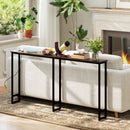 Tavolo Consolle in Stile Industriale 160x20x80 cm con Stazione di Ricarica in Legno e Acciaio Marrone  