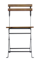 Set Tavolo e 2 Sedie da Giardino Pieghevoli Bistrò in Ferro e Legno di Acacia