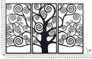 Pannello Albero della Vita Nero Set 3Pz 165x2x110 cm in Ferro Nero