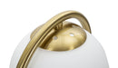 Lampada da Tavolo Glamy Arc Ø21x47 cm in Ferro e Vetro Oro e Bianco      