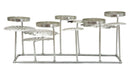 Portacandele Rett-Plus Argento 40x19x15,5 cm in Ferro Argento