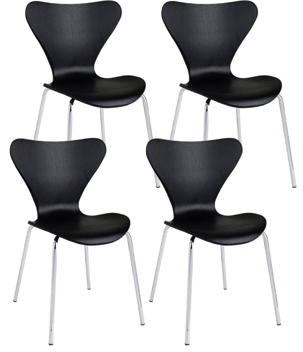 online Set 4 Sedie 50x49,5x82 cm Tessa in Plastica Nero