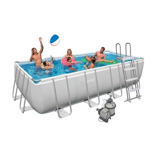 Piscina Fuori Terra Rettangolare H132x549x274cm con Pompa Scaletta e Teli Intex Ultra Frame