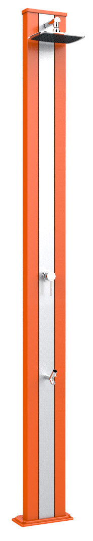 Doccia da Esterno Giardino Miscelatore e Lavapiedi Arkema Spring S Fascia Inox Arancio sconto
