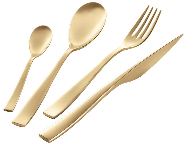 Servizio Set di Posate 24 Pezzi in Acciaio 18/10 Sabbiato PVD Eme Etoile Sabbiato Champagne prezzo