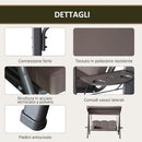 Dondolo da Giardino 3 Posti 208x121x172 cm con Tetto Regolabile Portabicchieri e Cuscini Marrone      
