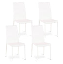 Set 4 Sedie 42x41xH95 cm in Similcuoio Kitty Bianco