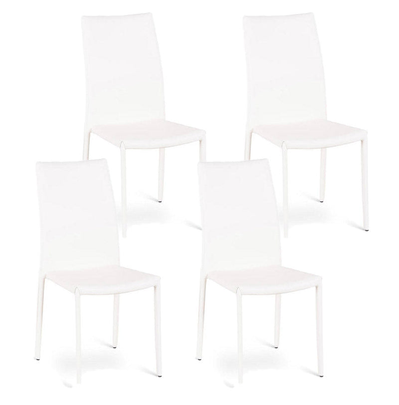 Set 4 Sedie 42x41xH95 cm in Similcuoio Kitty Bianco