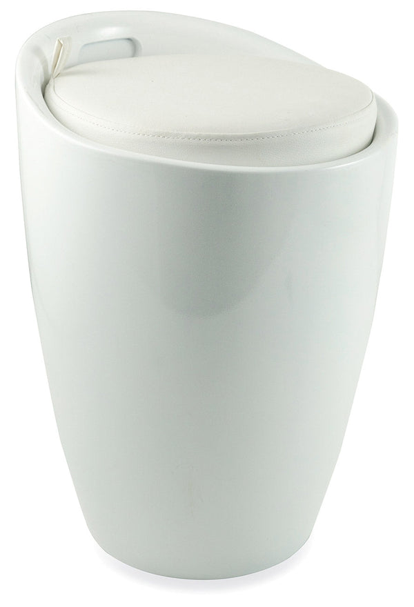 Pouf Sgabello Contenitore Ø37x45,5 cm in ABS Soriani Bianco prezzo
