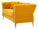 Divano Emy Senape con Cuscini 162x83x76 cm in Legno e Poliestere      