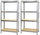 Set 2 Scaffali in Metallo 4 Ripiani in Legno Truciolato 90x40x176 cm Joker Zincato