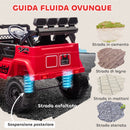Macchina Fuoristrada per Bambini 99x66x68.5 cm con Fanali Clacson e Telecomando in PP e Metallo Rosso      