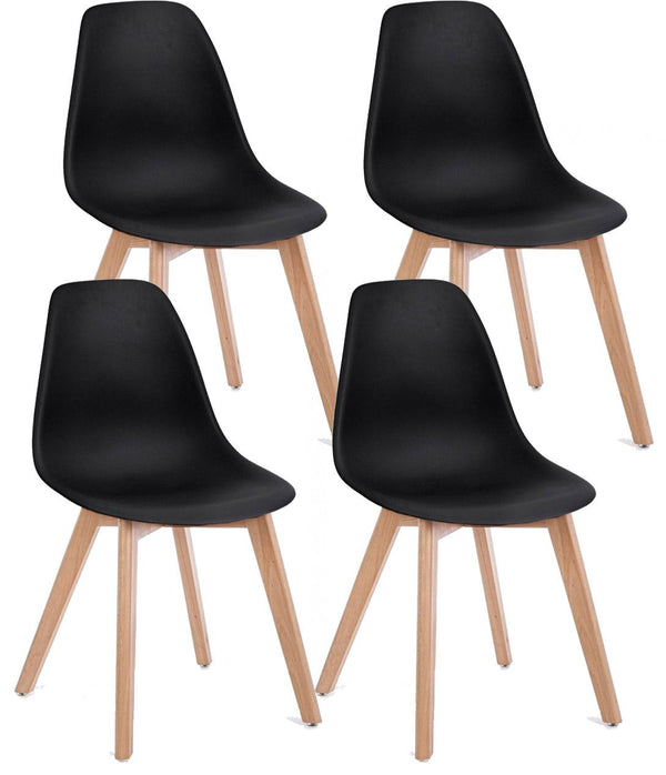 Set 4 Sedie 51,5x46,5x86 cm in Plastica Nero prezzo