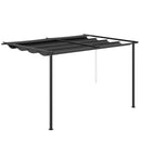 Pergola da Giardino 390x290x220 cm in Acciaio e Poliestere Grigio scuro
