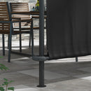 Pergola Addossata 3x4 m con Tettoia Retrattile e Manovella in Acciaio e Poliestere Grigio Scuro