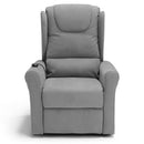 Poltrona Alzapersona Elettrica 2 motori 78x75x110 cm in Tessuto Houston Detroit Grigio Elephant