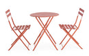 Set 3 Pezzi Bistrot da Giardino con Tavolo e 2 Sedie in Acciaio Verniciato Austin Terracotta  